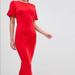ASOS red maxi dress with open back (never worn!)